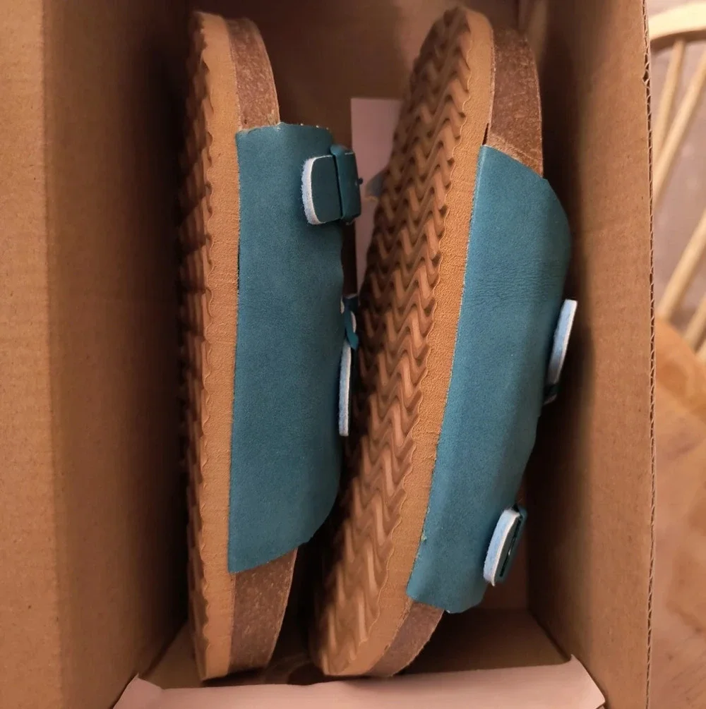 Boys kids camo buckle slip-on blue flip-flops shoes NEW tag orange summer spring